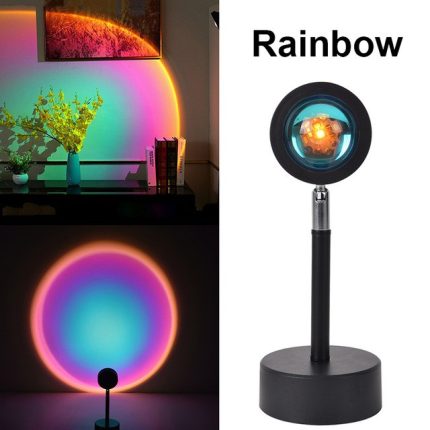 Romantic Nightlight 180 Degree Rotation Sun Projector Floor Light Sunset Projection Lamp for Party Living Room Bedroom Decor
