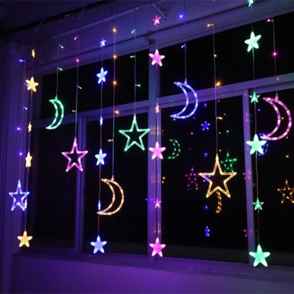 Waterproof Christmas Lights Led String star moon Light  for Party home indoor Decoration