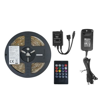 5m music sensor LED RGB strip light kit 150 Leds total 4 sound effect 5050 smd 12v led light strip red color for party