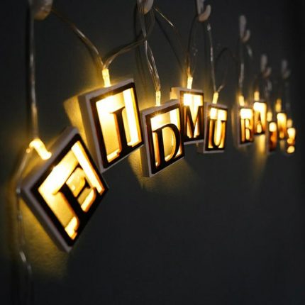 Wholesale Battery Operated Eid Mubarak Kareem Lantern String Ramadan Led Light Holiday Decor Led String Light for Party Supplies