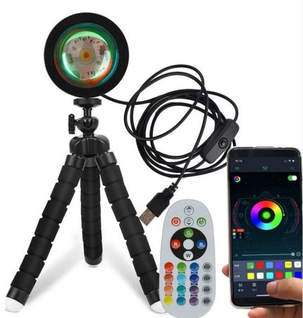 360 Degree Rotation Rainbow Projection Lamp Led Light Sunset Orange Ps4 Controller Night Light Projector for Party