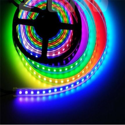 Running 5V WS2812B Individually Addressable LED Pixel Flexible Strip Light 144LED 5050 RGB Waterproof IP65 Black PCB for party