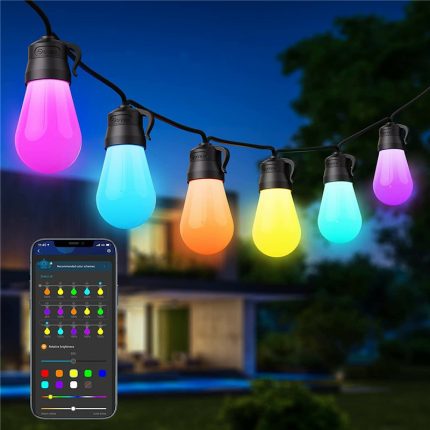 Tuya Wifi Smart Music Sync DIY Segmented Control Individually Addressable String Lamp Outdoor Festoon Lights For Party