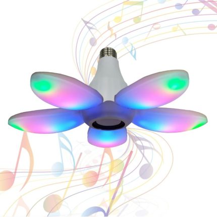 New Product 45w Led Music Light E27 E26 Ac85-265v Remote Colorful Fan Blade Led Bulb For Party