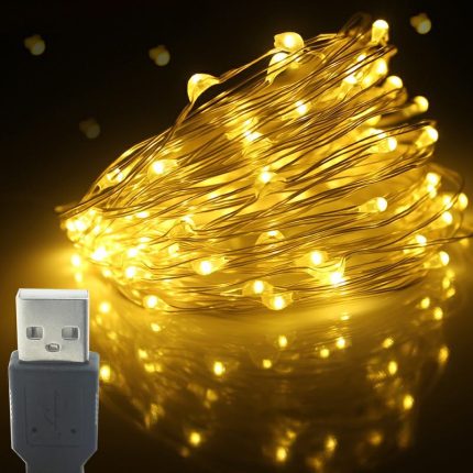 USB Powered String Lights 33Ft 100 Led Christmas Lights Fairy String Light for Party Wedding