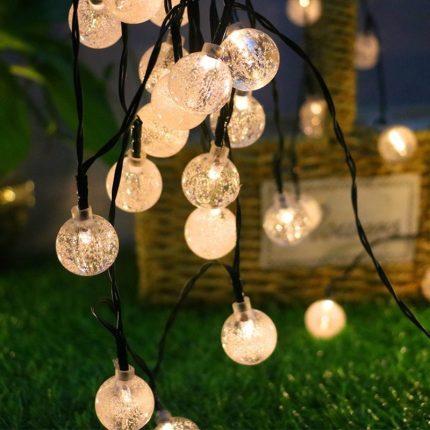 Wholesales led solar fairy light Christmas outdoor garden decoration lantern crystal ball bulb string light for party