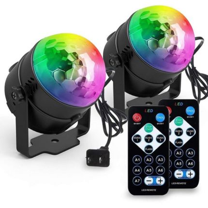 Sound Activated RGB Crystal USB LED Bright 7 Modes Changing DJ Disco Ball Stage Light For Party Bar Club