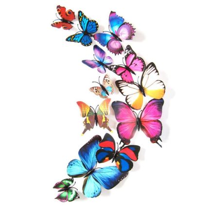 House LC Wall Sticker 12pcs 3D Butterfly wall stickers Home bedroom Room Decoration For Wall Pegatinas de pared 18JUN19 DropShip